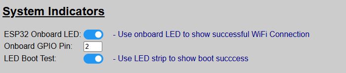 System Indicators