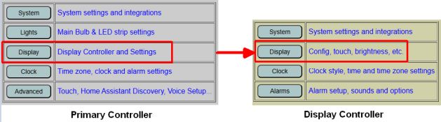 Display Interface Menu