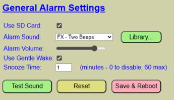 Alarm Global Settings Interface
