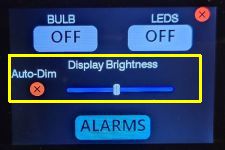 Touch Display Brightness Menu