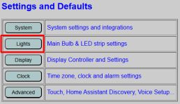 Lighting Menu Access