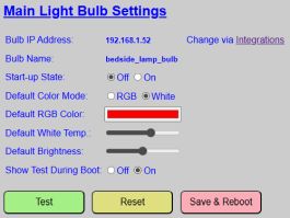 Bulb Settings