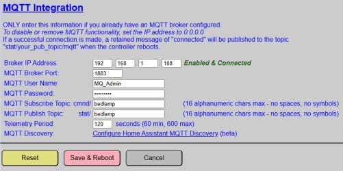 MQTT Configuration Interface