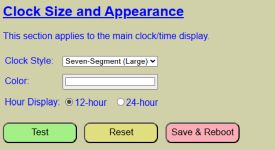 Clock Style Settings