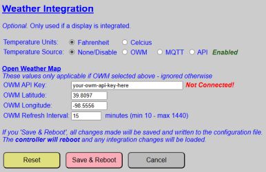 Weather Integration Section