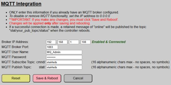 MQTT Configuration Interface